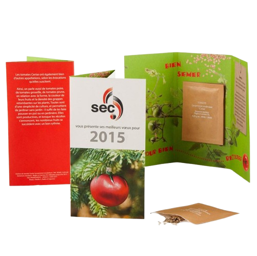 Carte en papier recyclé et  graines bio 15x24cm