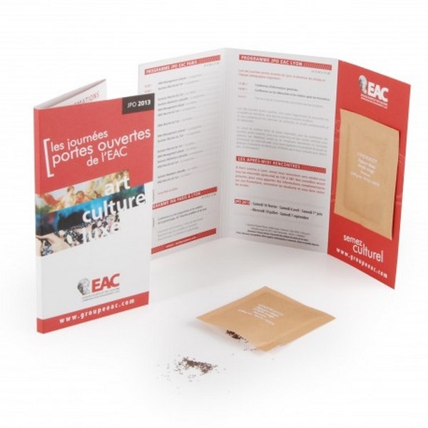 Carte en papier recyclé et  graines bio 15x24cm - 2