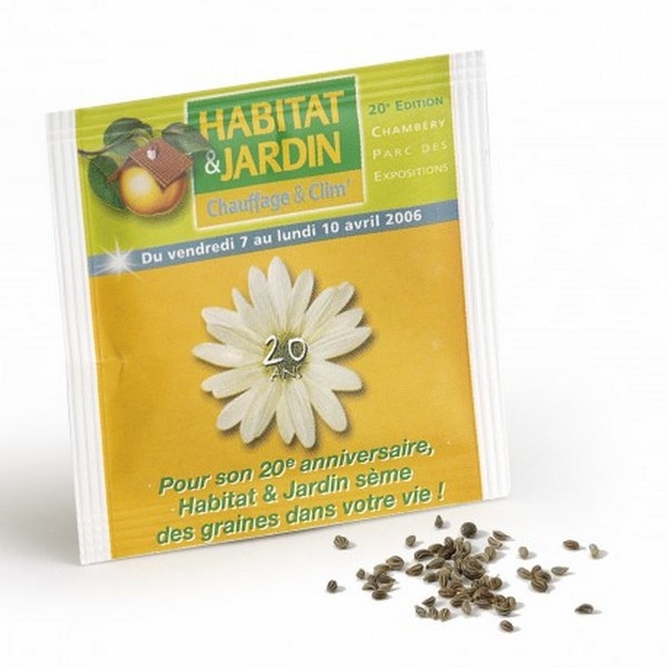 Sachet de graines bio 55x55 mm - Made in France - 1