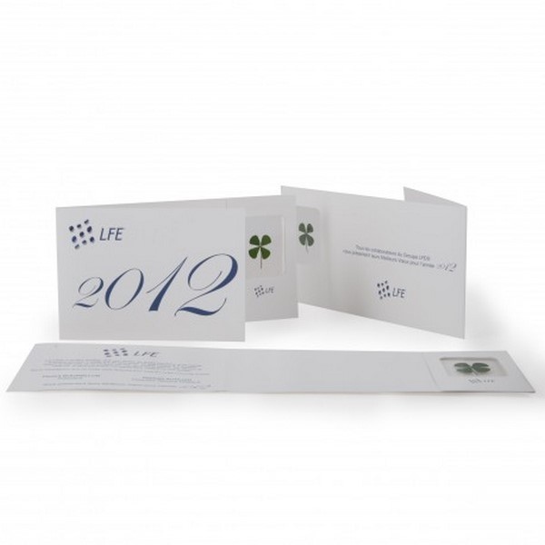 Carte avec trèfle à 4 feuilles - Made in France - 2