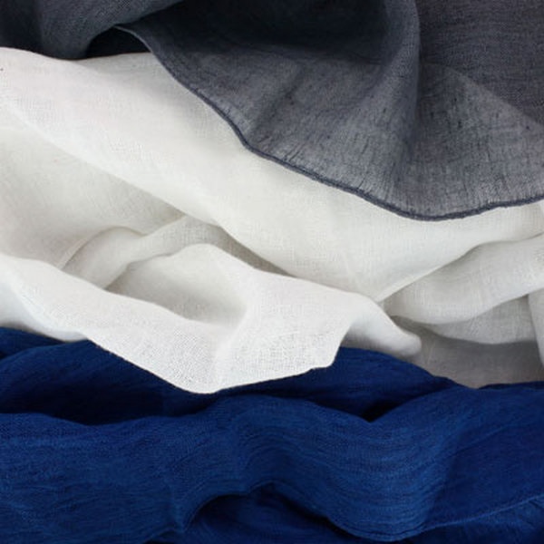 Foulard en coton et lin avec pochon en coton - 4