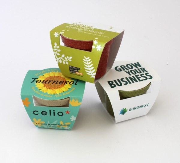 Kit de plantation avec pot en paille de riz à planter -