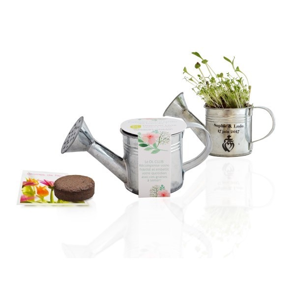 L'arrosoir décoratif à graines en zinc