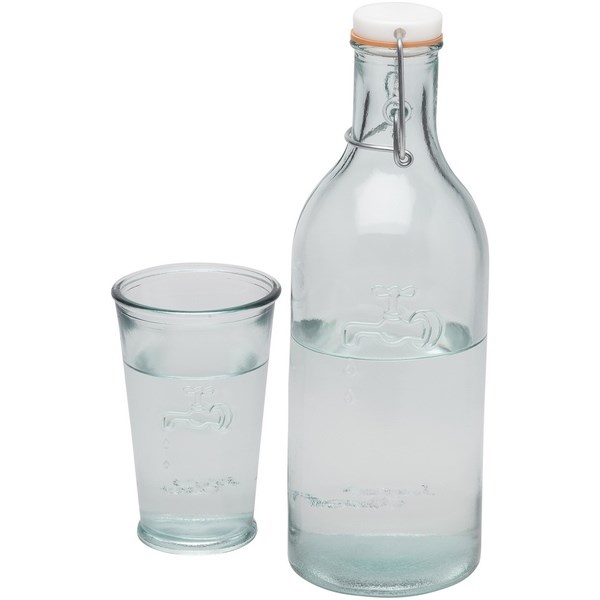 Carafe à eau et verre - verre recyclé -