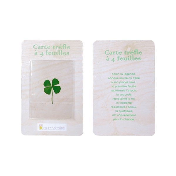 Carte Trèfle 4 feuilles porte-bonheur