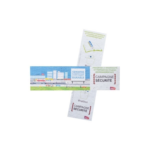 Marque-page ensemencé de graines de fleurs à planter