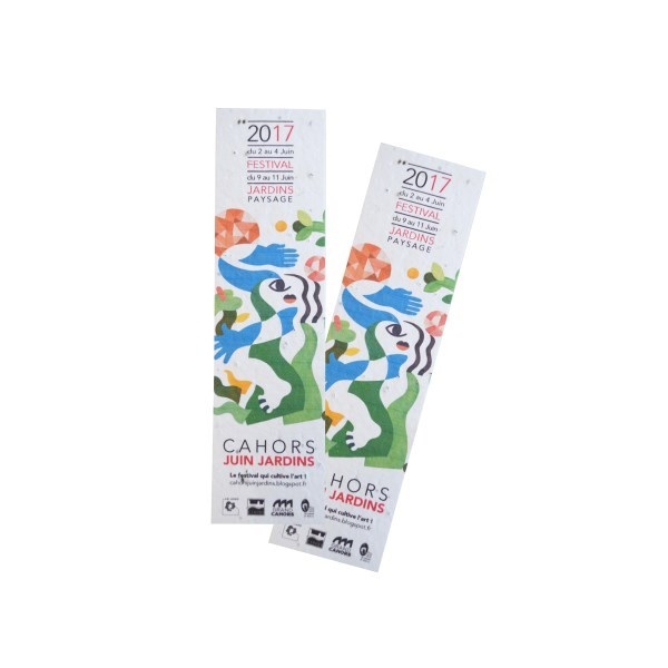 Marque-page ensemencé de graines de fleurs à planter -