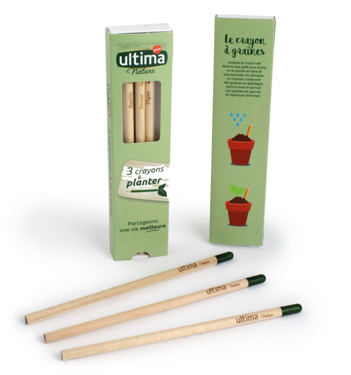 Coffret 3 crayons de couleur à graines mine graphite