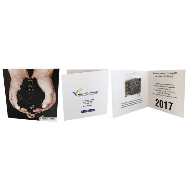 Carte 2 volets sachet de graines -