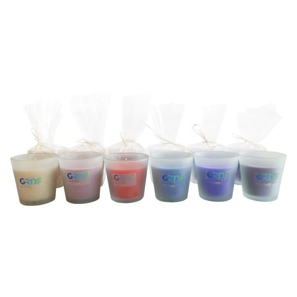 Bougie déco dans un verre dépoli -