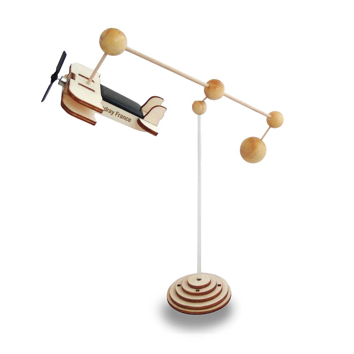 DIY avion biplan solaire sur socle - 1