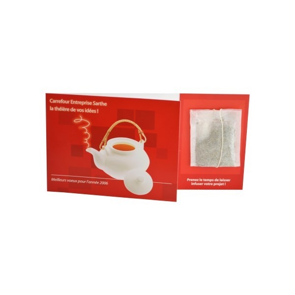 Carte avec sachet de Thé bio