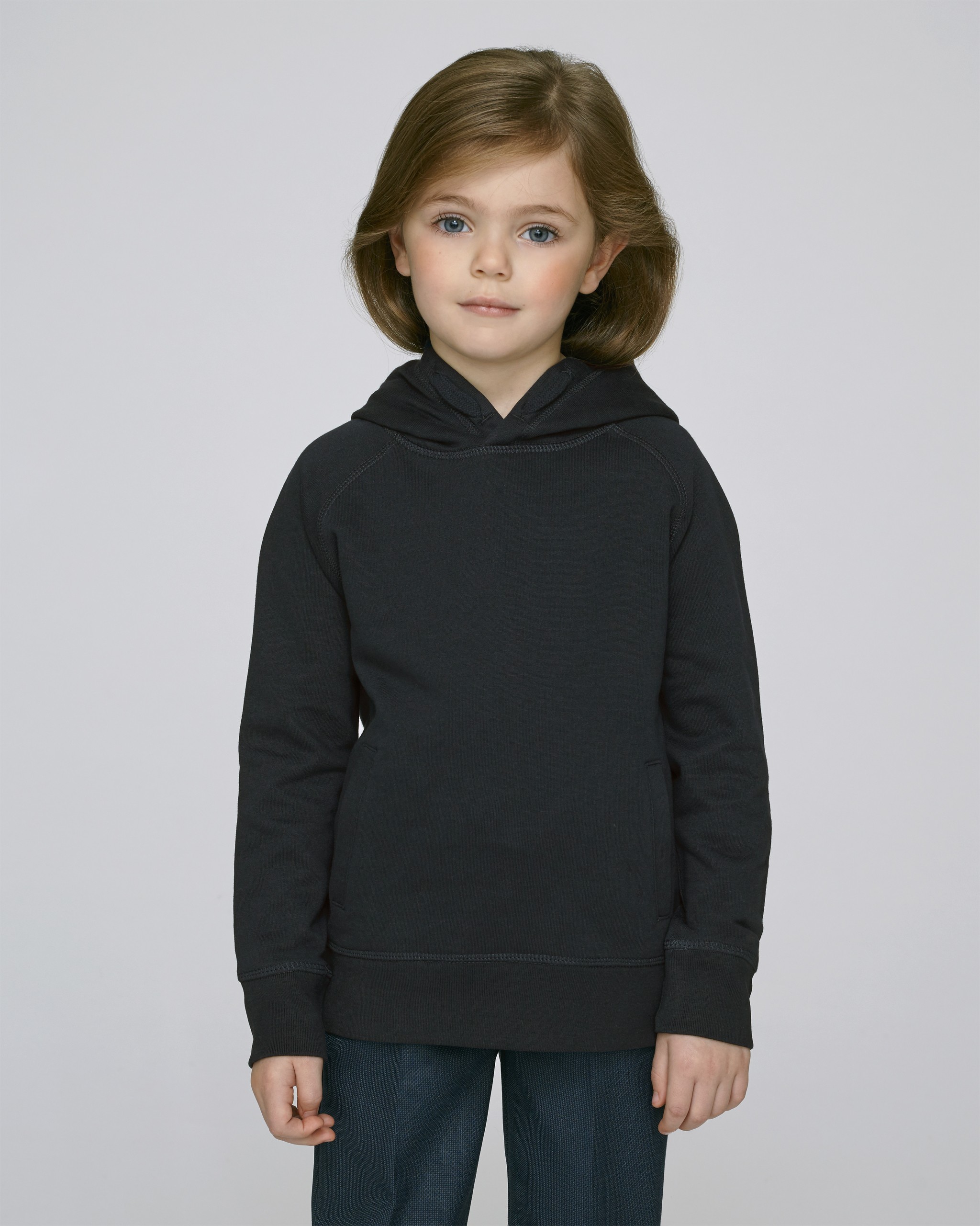 Sweat enfant coton bio à capuche, manches raglan & poches -