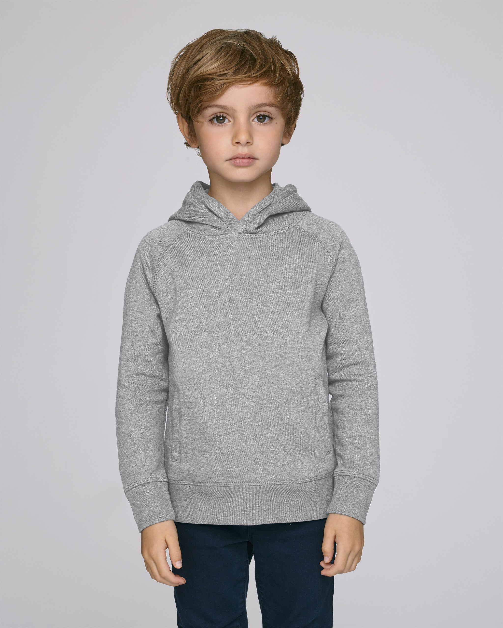 Sweat enfant coton bio à capuche, manches raglan & poches -