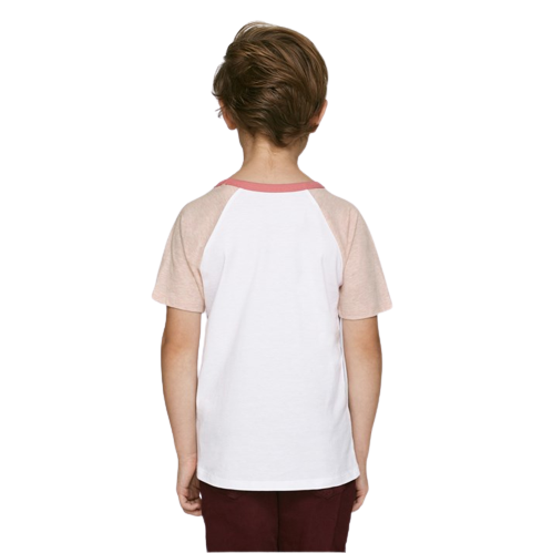 T-shirt enfant  coton bio à manches courtes contrastées -