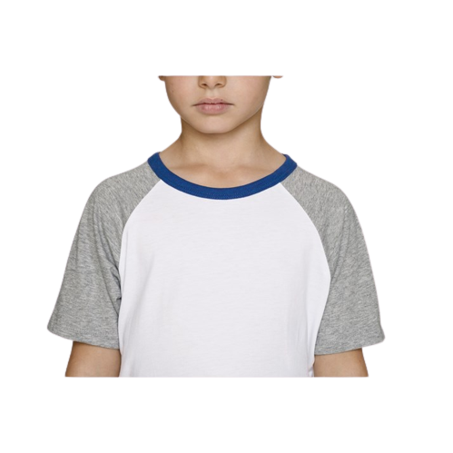 T-shirt enfant  coton bio à manches courtes contrastées -