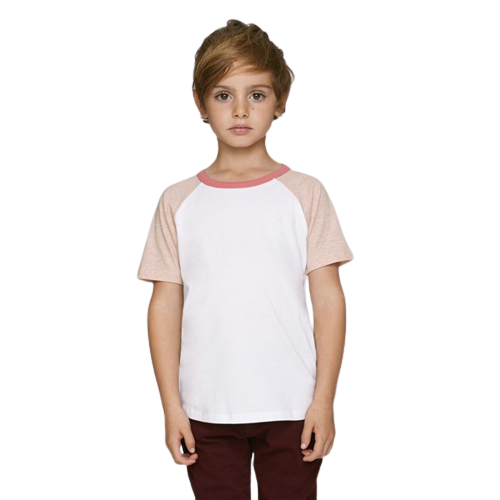 T-shirt enfant  coton bio à manches courtes contrastées
