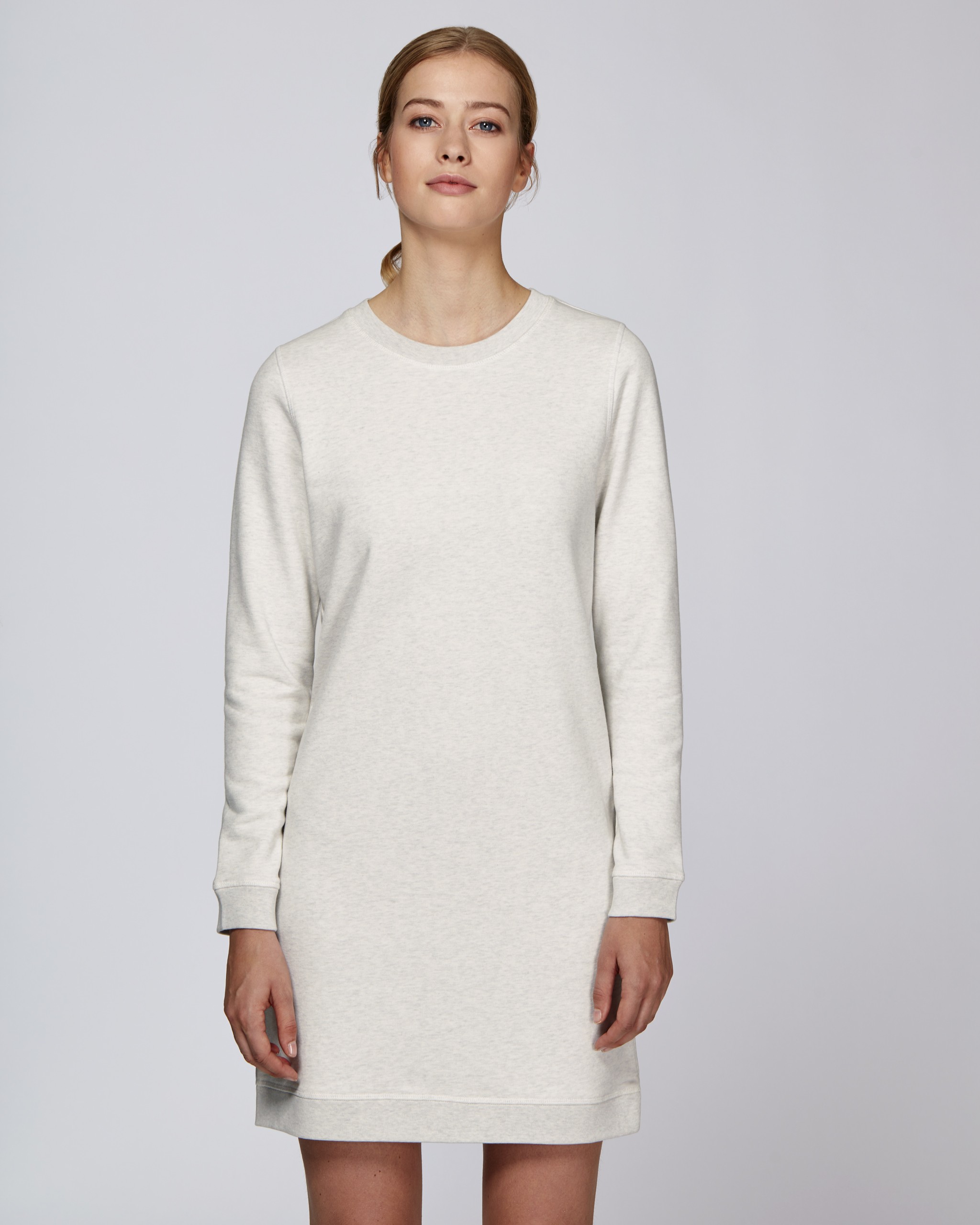 Robe sweat-shirt à col rond coton bio -