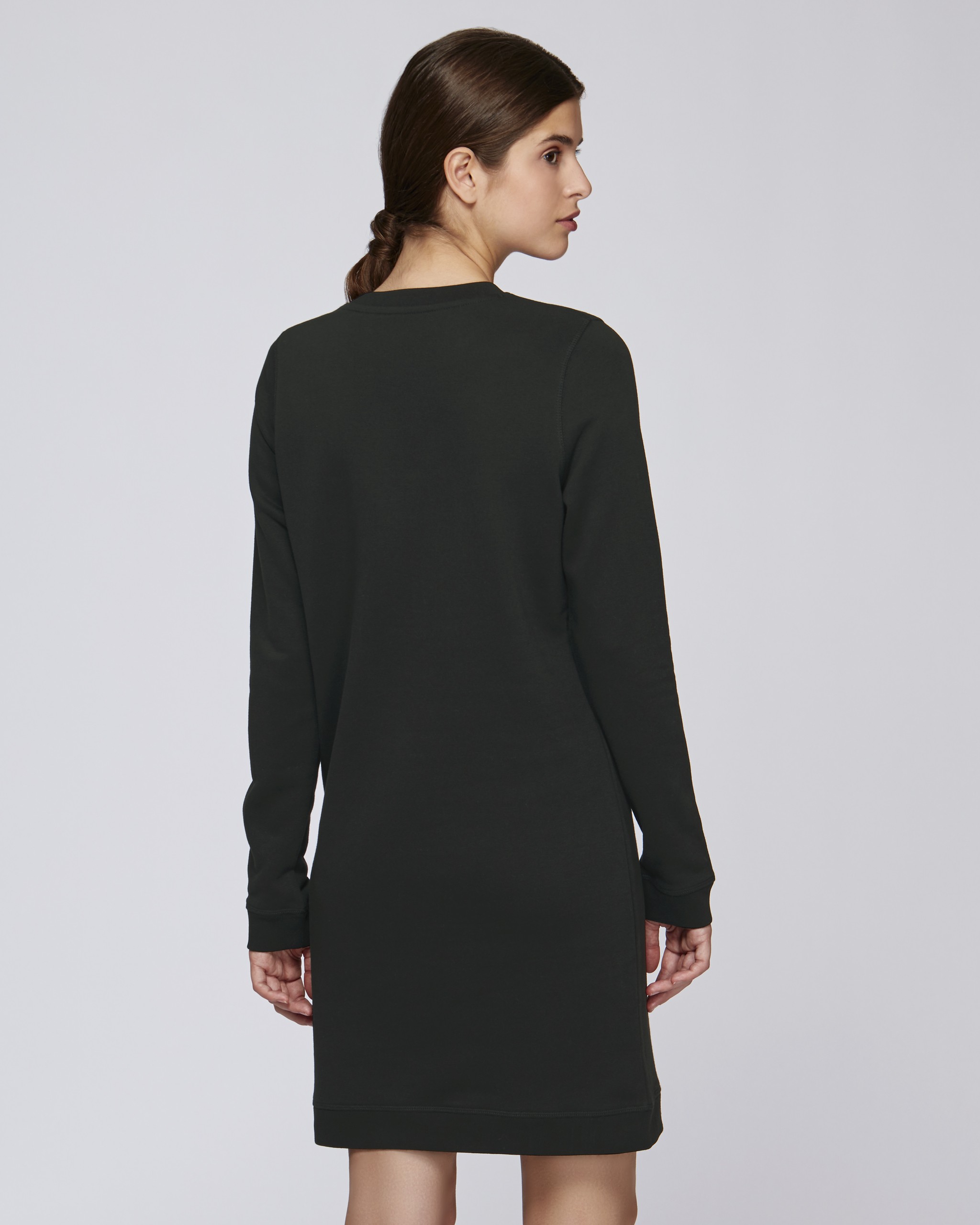 Robe sweat-shirt à col rond coton bio -