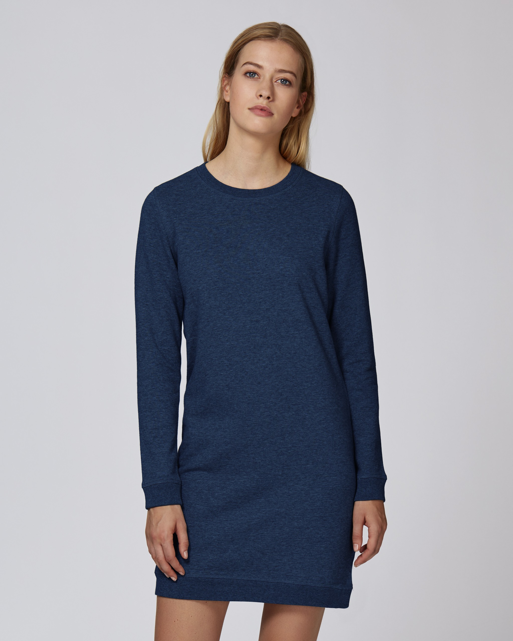 Robe sweat-shirt à col rond coton bio -