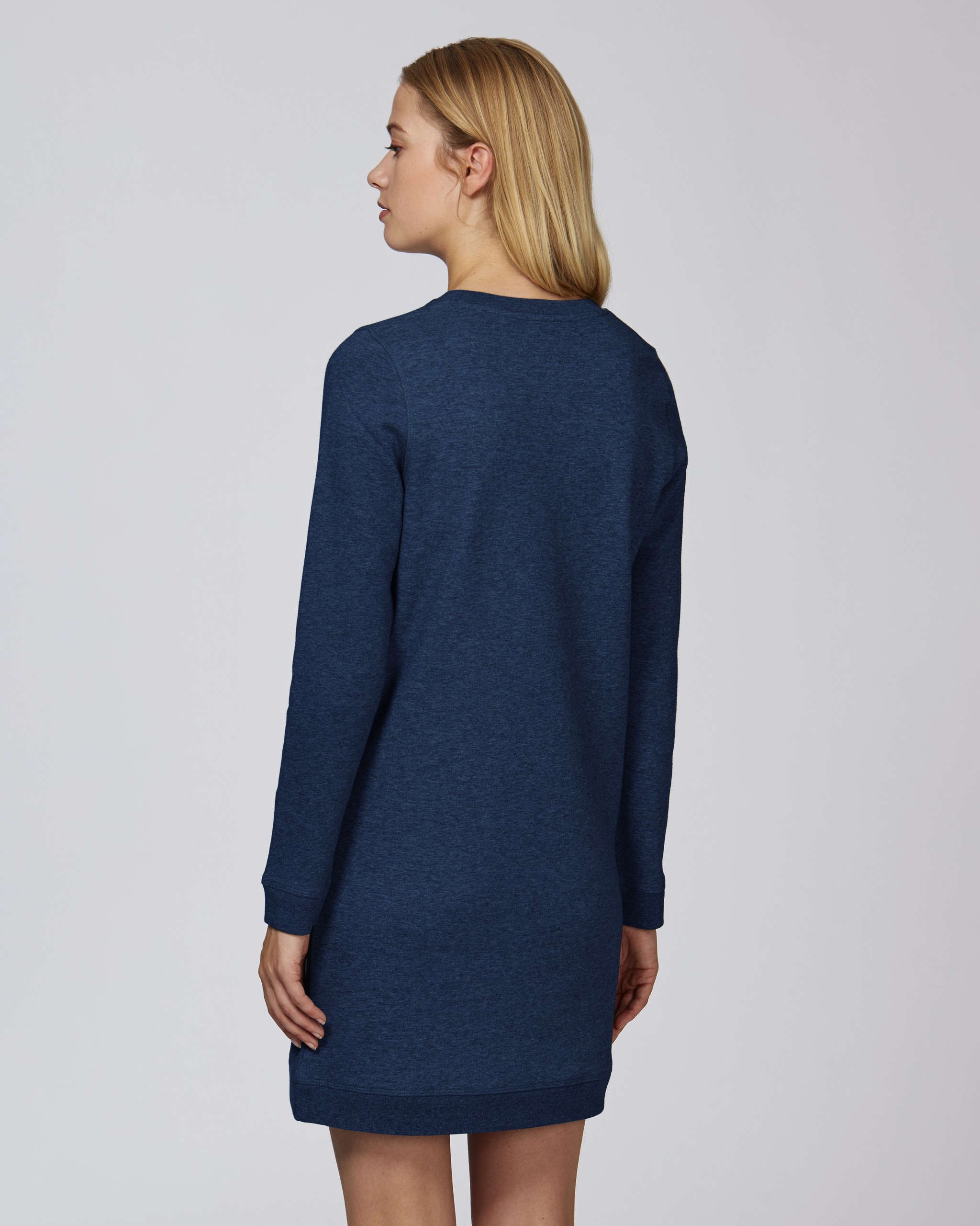 Robe sweat-shirt à col rond coton bio -