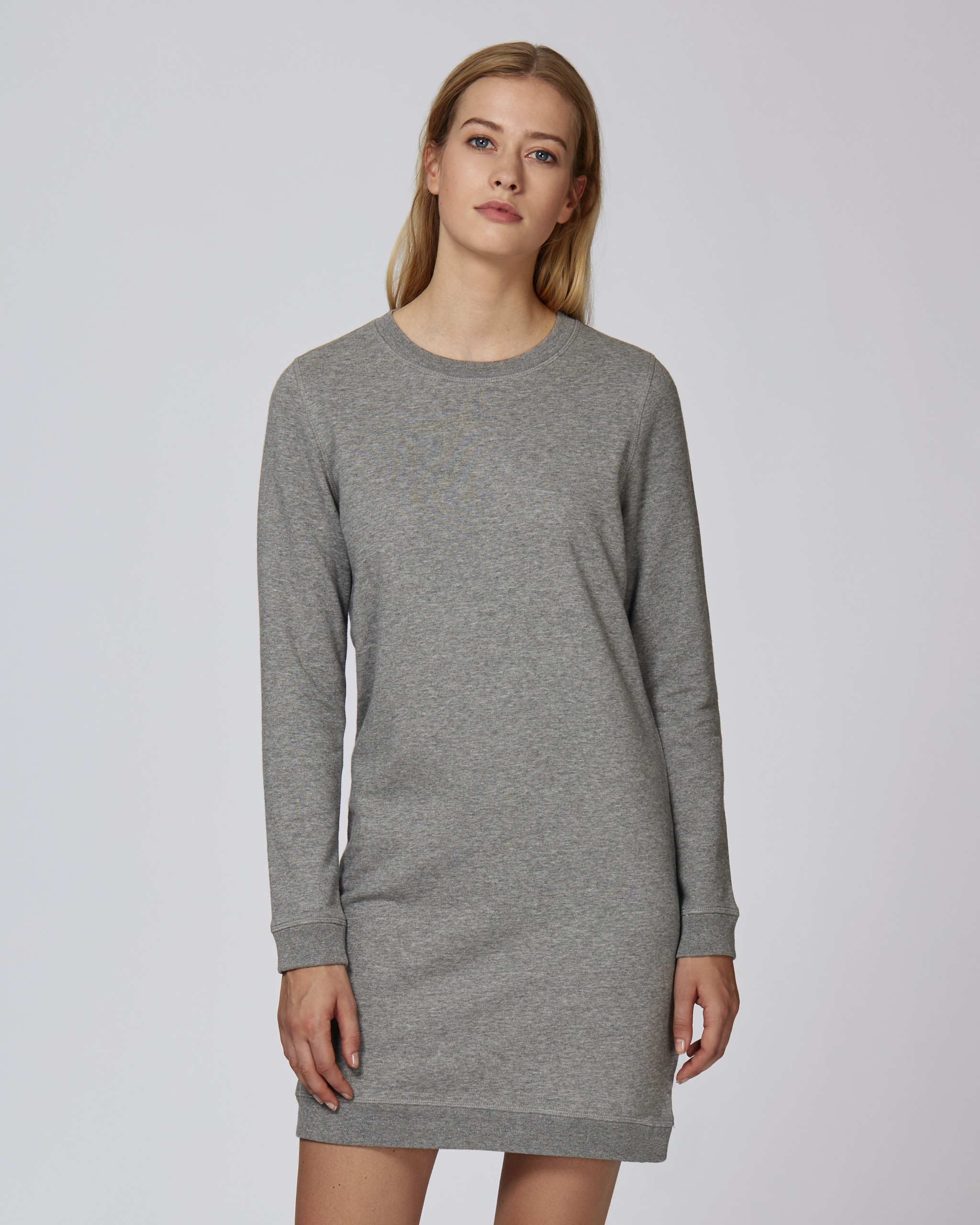 Robe sweat-shirt à col rond coton bio -