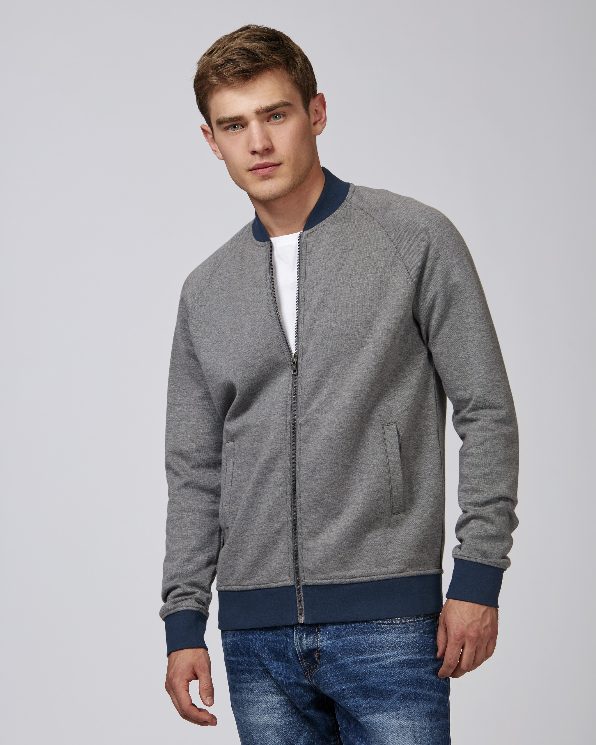 Blouson bomber coton bio avec zip et poche unisexe -