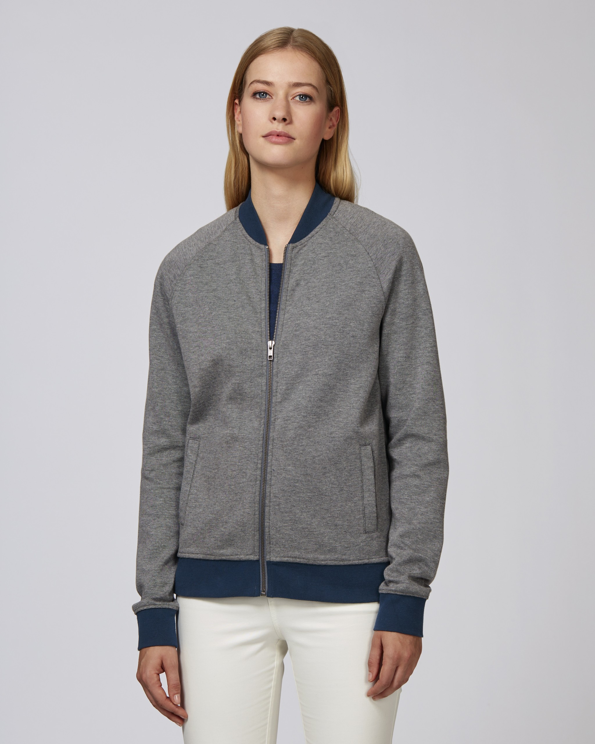 Blouson bomber coton bio avec zip et poche unisexe -