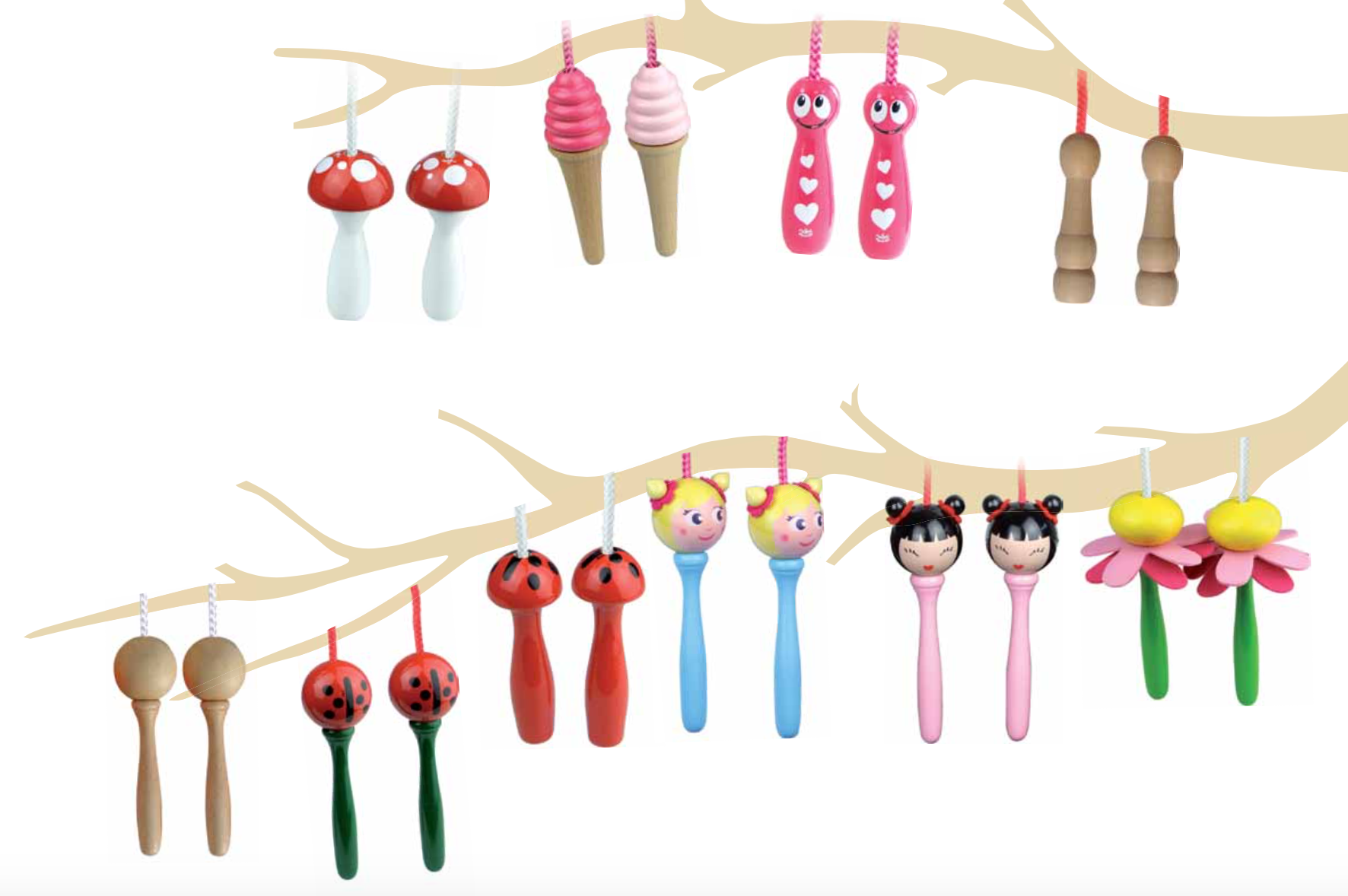 Corde à sauter Traditionelle Bois certifié Naturel -