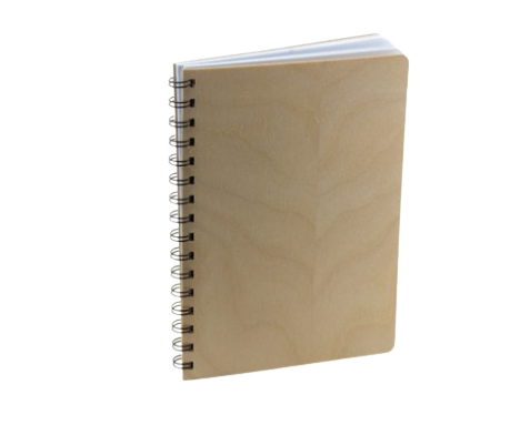 Cahier A5 à spirale en bois et papier recyclé