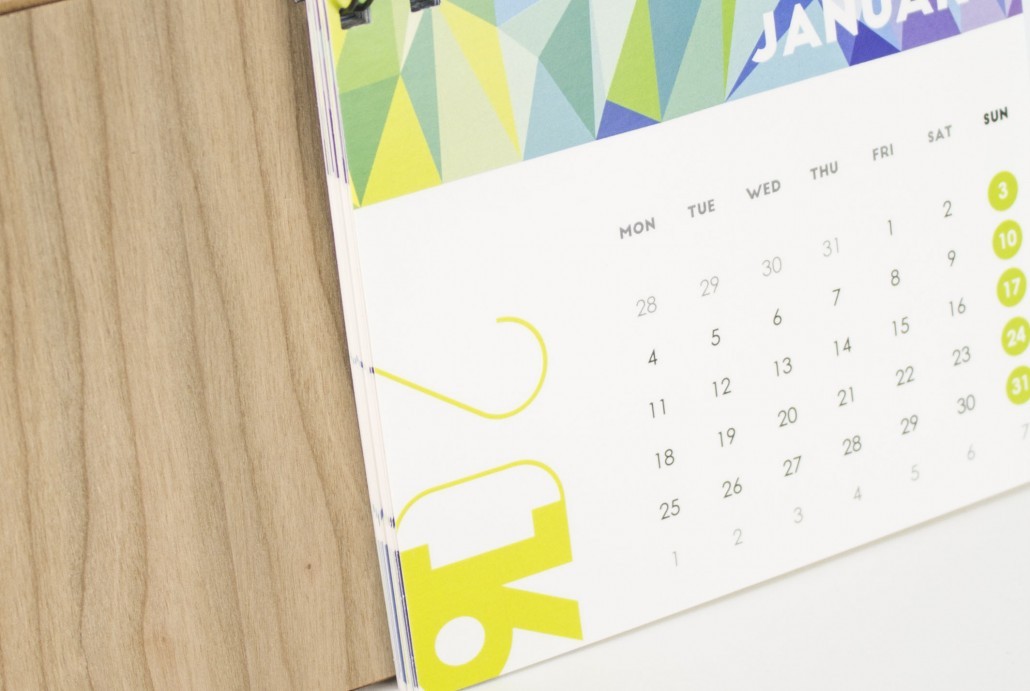 Calendrier bois et papier recyclé - Made in France -