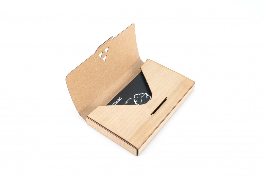 Etui en bois pour cartes de visite, Made in France -