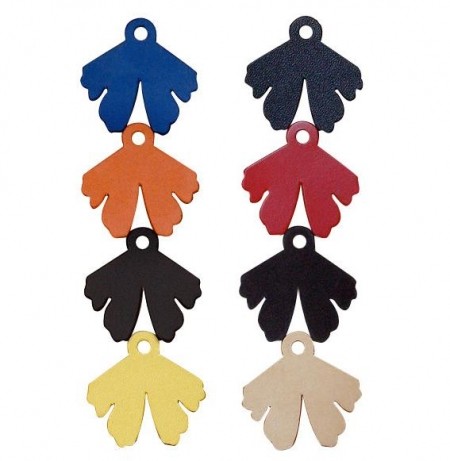 Porte clé en cuir recyclé Feuille - Made In France -