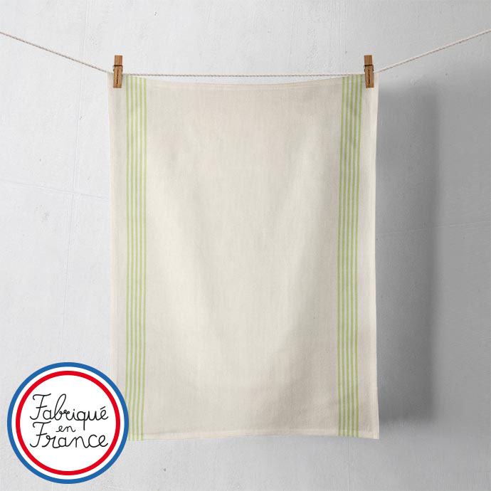 Torchon Rayé en coton - Made in France - 2