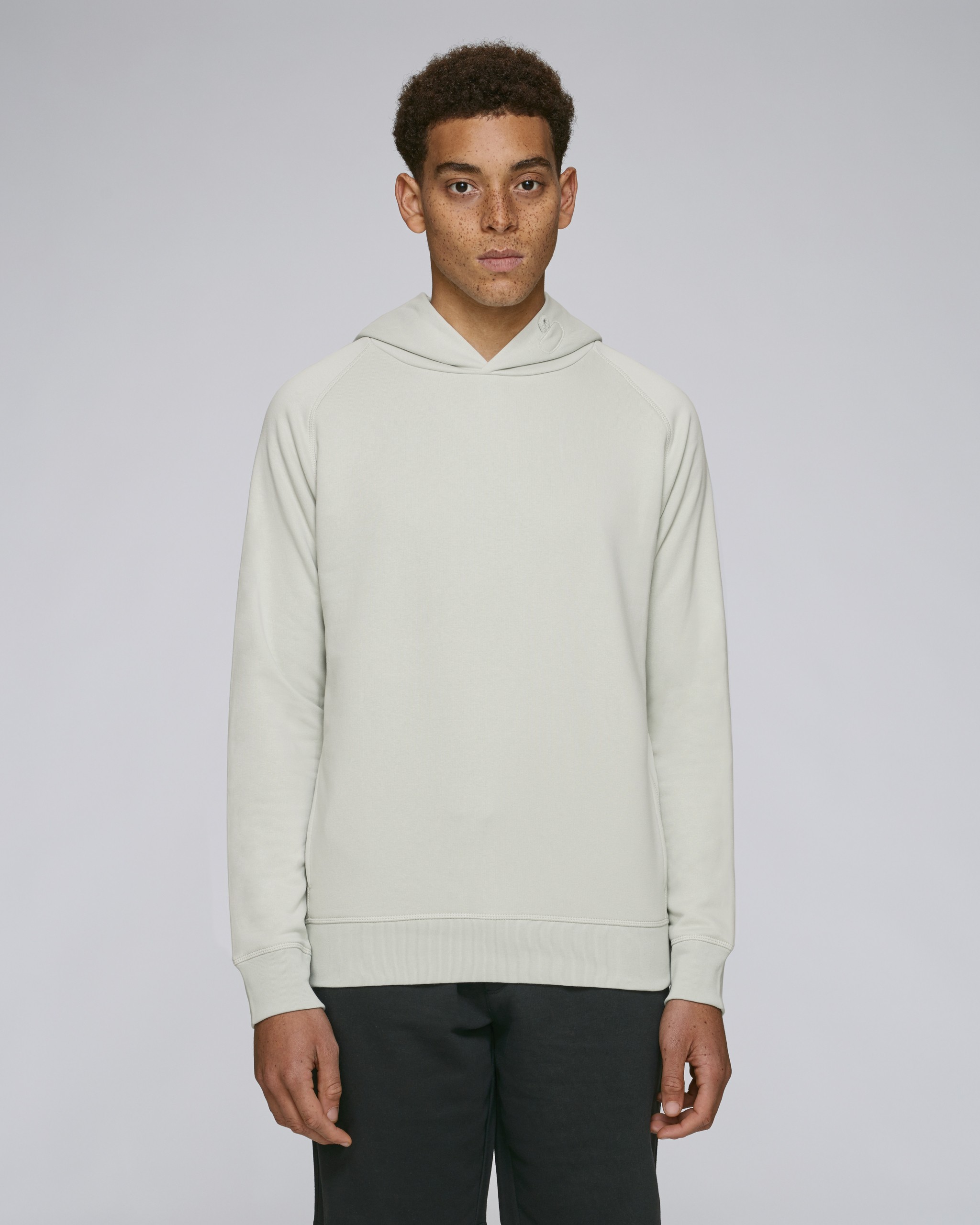 Sweat-shirt coton bio à capuche et manches raglan -