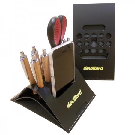 Organiseur pliable, cuir recyclé - Made In France