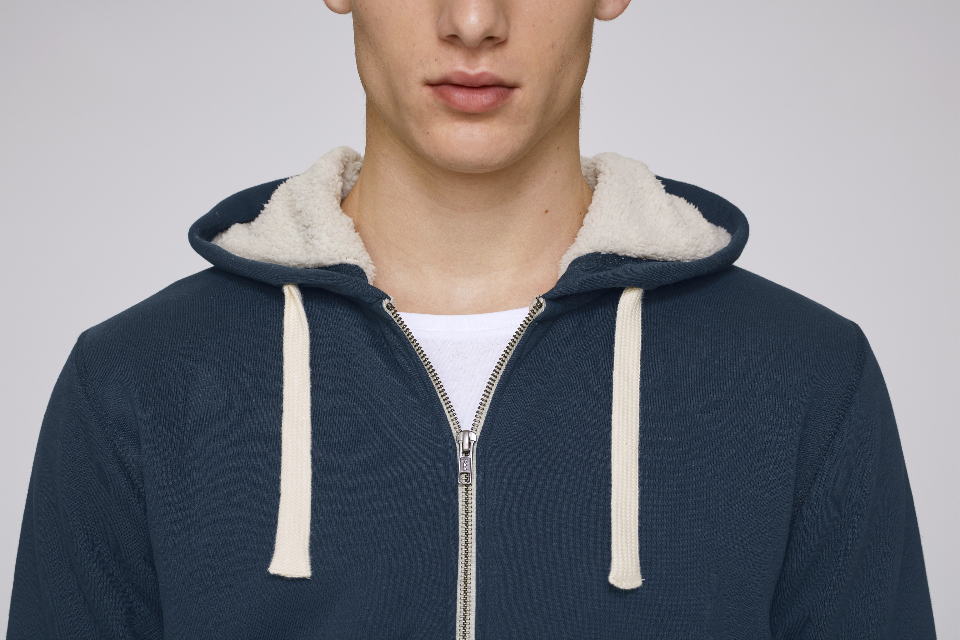 Sweat à capuche zippé en polyester recyclé homme -