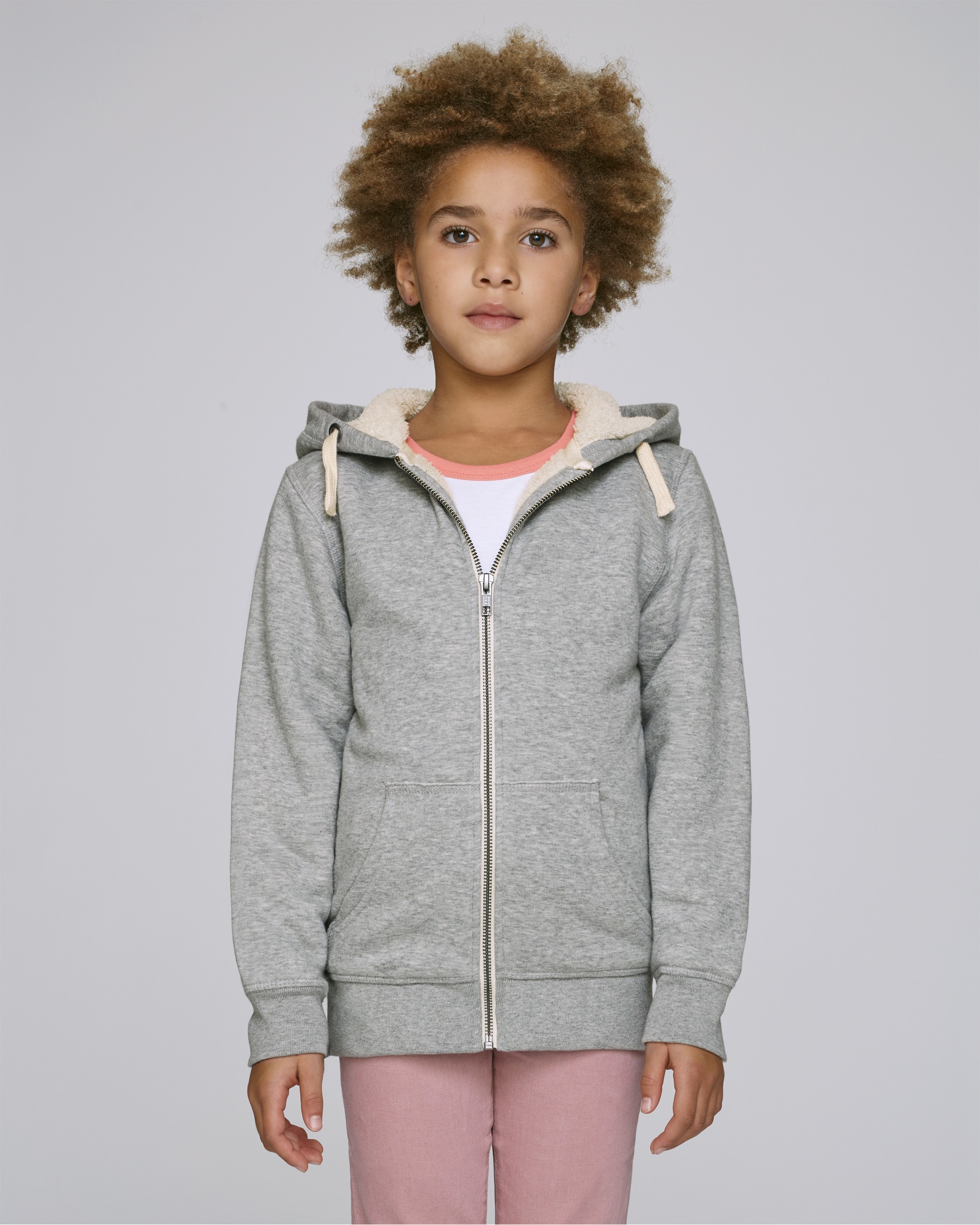 Sweat-shirt à capuche zippé avec doublure enfant -