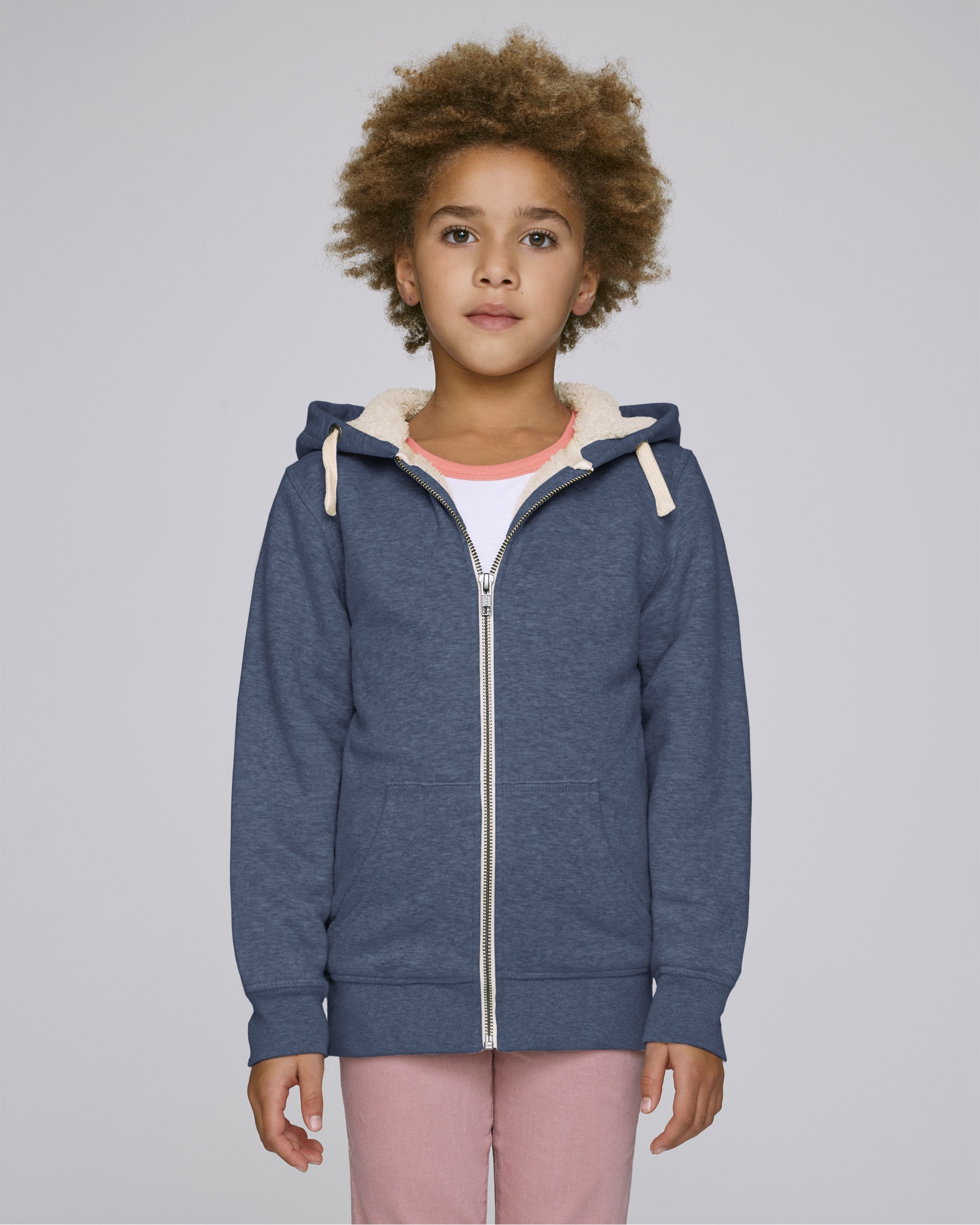 Sweat-shirt à capuche zippé avec doublure enfant -