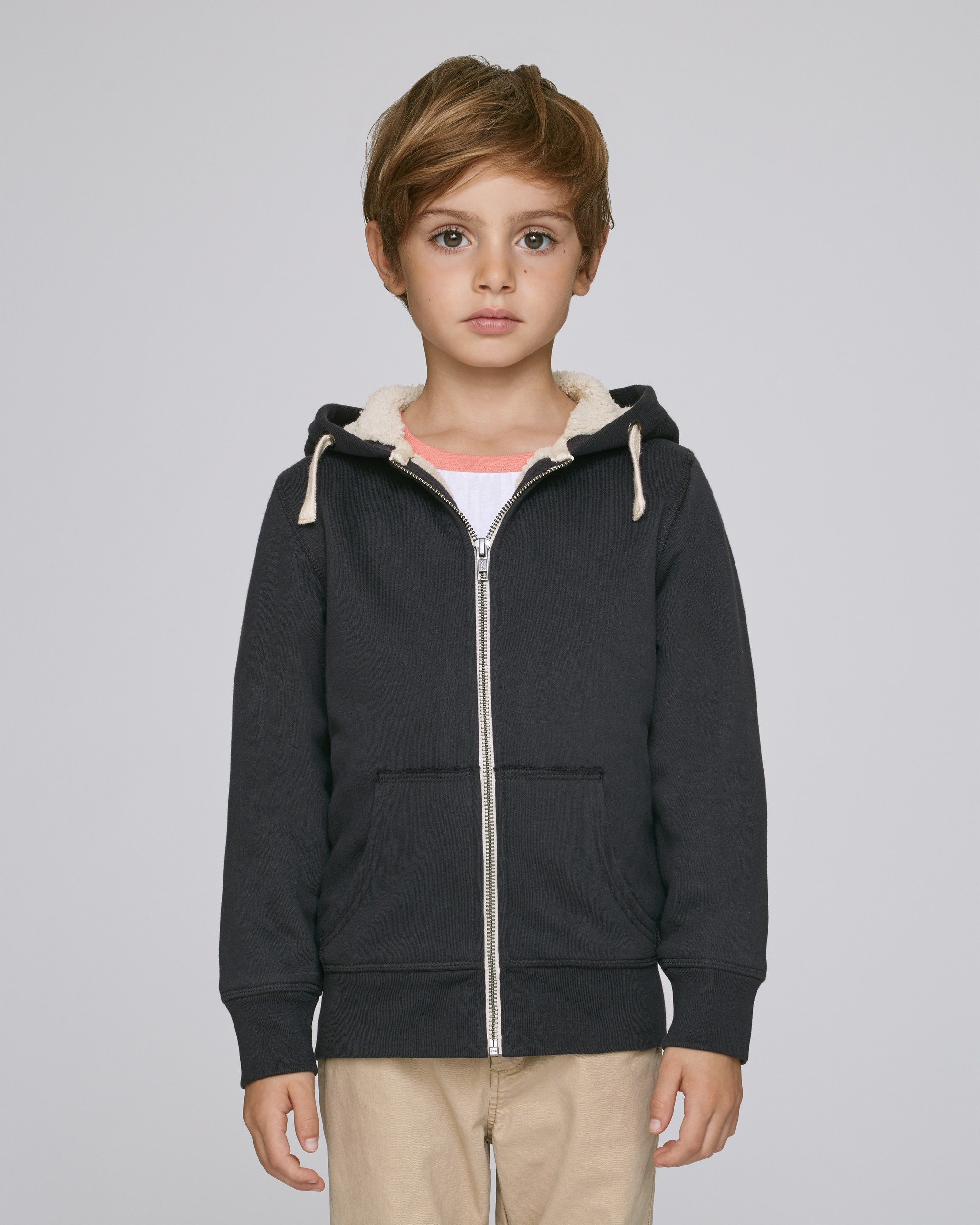 Sweat-shirt à capuche zippé avec doublure enfant -