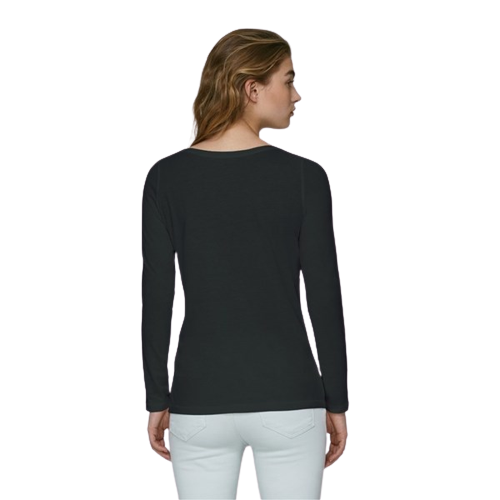 T-shirt coton bio à col rond et manches longues -