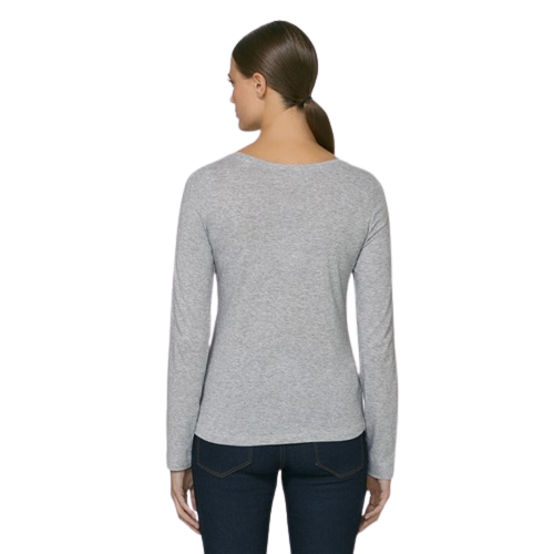 T-shirt coton bio à col rond et manches longues -