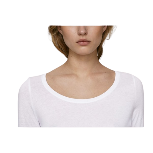 T-shirt coton bio à col rond et manches longues -