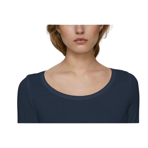 T-shirt coton bio à col rond et manches longues -