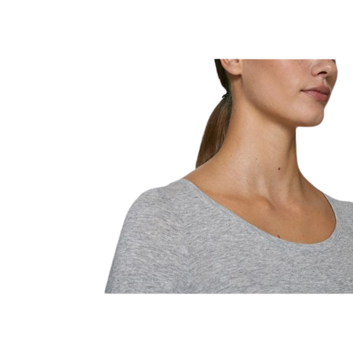 T-shirt coton bio à col rond et manches longues -