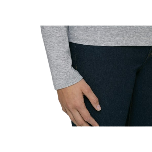 T-shirt coton bio à col rond et manches longues -