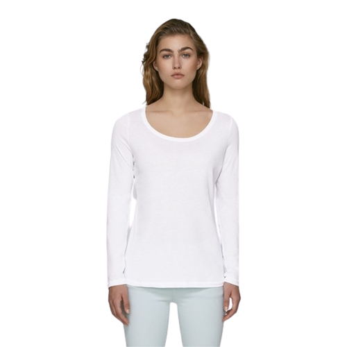 T-shirt coton bio à col rond et manches longues