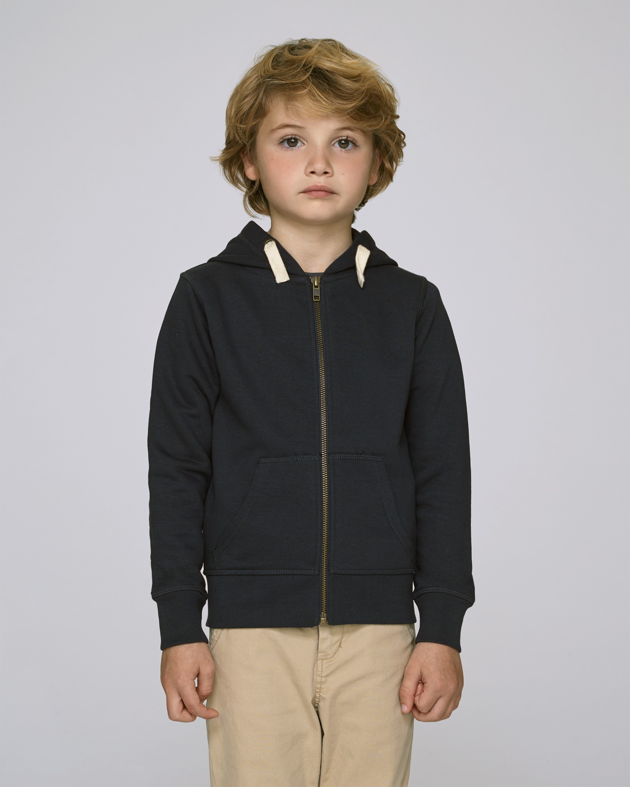 Sweat-shirt en coton bio à capuche zippé enfant
