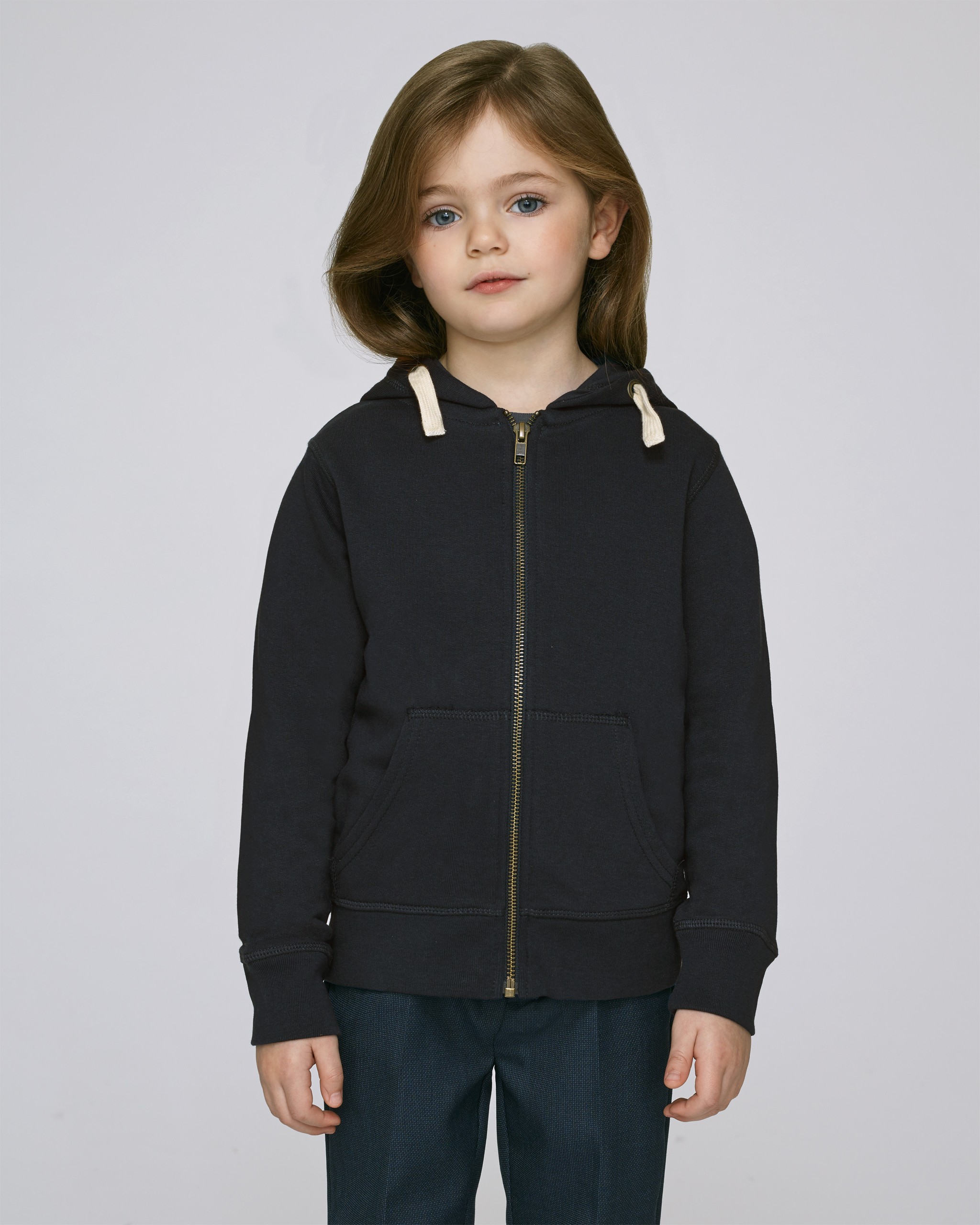 Sweat-shirt en coton bio à capuche zippé enfant -