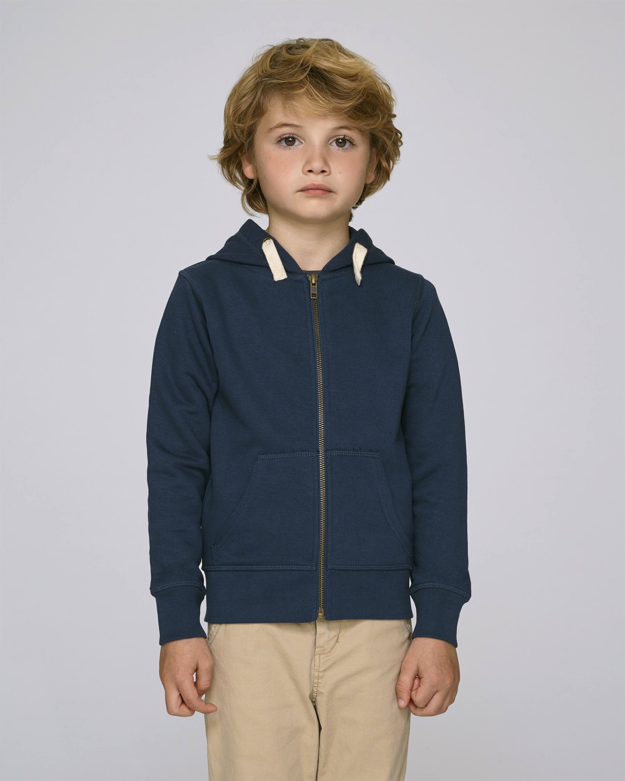 Sweat-shirt en coton bio à capuche zippé enfant -